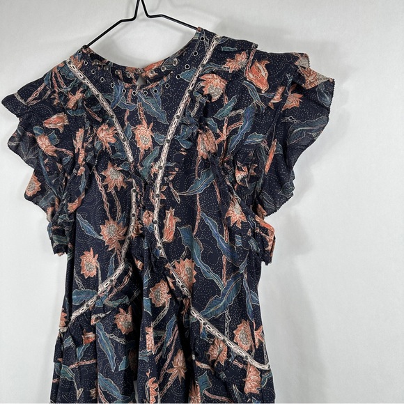 Isabel Marant Floral Ruffle Sleeve Top | Size 38 | US Size 6 - Picture 2 of 12